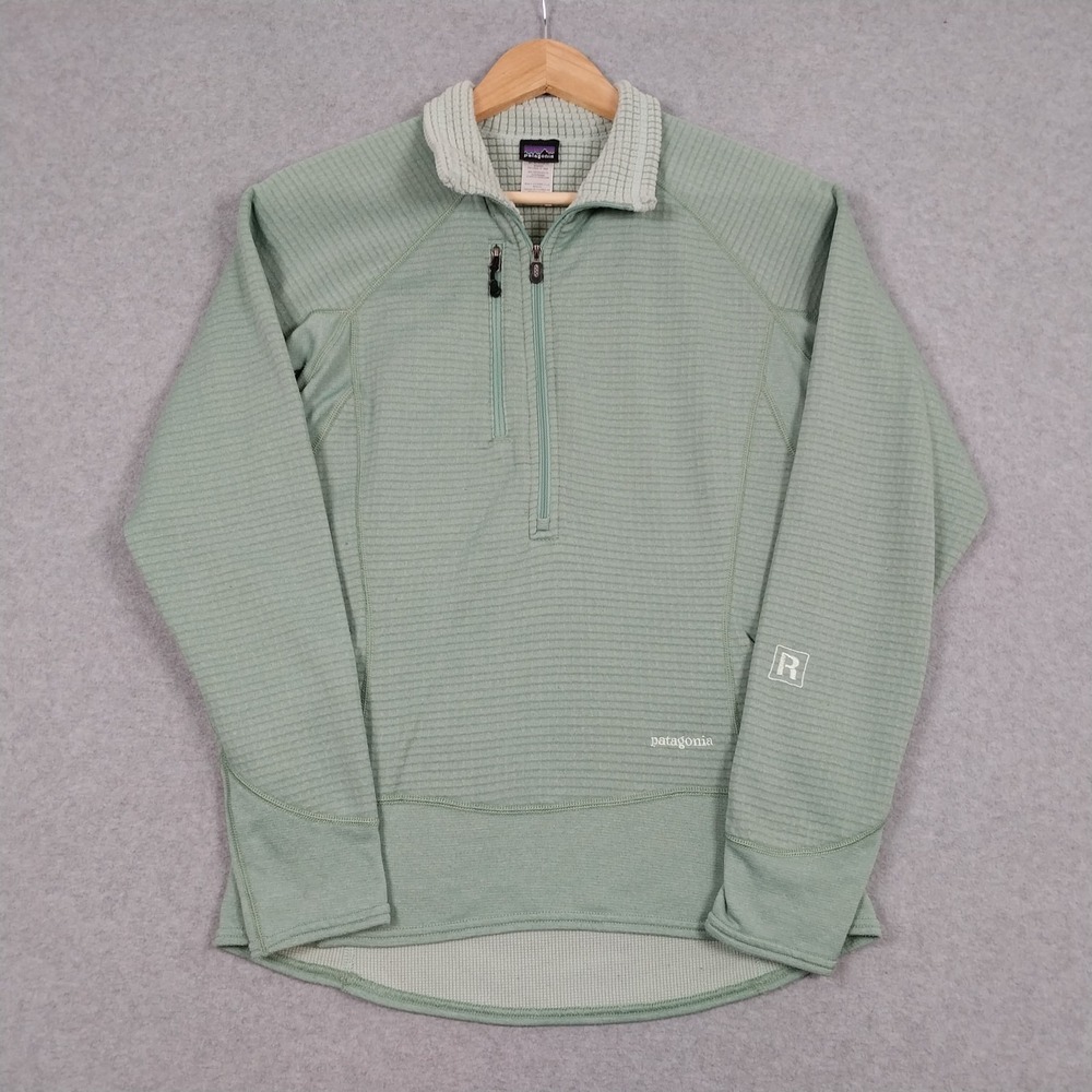 Patagonia Pullover Womens Medium Green R1 Regulator 1/2 Zip Polartec Hiking